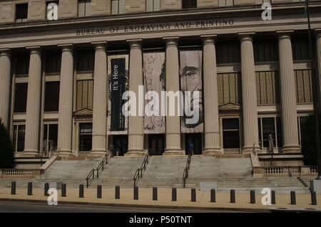 Präsidium der Gravur und Druck (BEP). Behörde, die hauptsächlich produziert der US-Dollar. Exterieur. Washington D.C. United States. Stockfoto