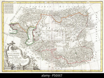 1771 Bonne Karte von Zentralasien - Geographicus - Tartarie - bonne -1770. Stockfoto