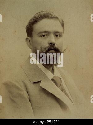 Camprodón ALBENIZ, Isaac (1860-Cambo-les-Bains, 1909). Compositor y pianista Español. Fotografía del músico a Los 35 años. Insbesondere Coleción. Stockfoto