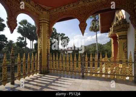 MUSEO NACIONAL. Antiguo Palacio Real, Construído a principios Del Siglo XX. Vista parcial de la SALA PHA BANG. LUANG PRABANG (Patrimonio de la Humanidad). Laos. Stockfoto