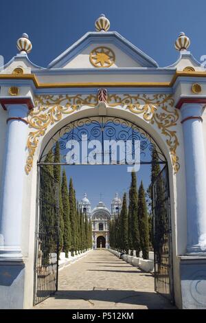 Mexiko. Ensenada de Morelos. Tempel und Ex-Convent von Santo Domingo de Guzman (18. und 19. Jahrhundert). Tor. Stockfoto