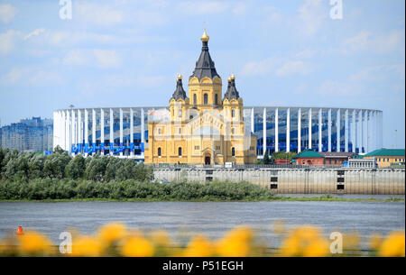 Eine allgemeine Ansicht der Nischni Nowgorod Stadion. Stockfoto