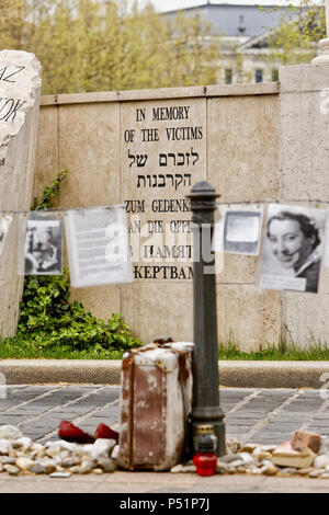 Das lebendige Gedächtnis ist der Reliquien des Menschen während des Regimes der Miklós Horthy's getötet wurden. Es ist in der Szabadság Platz, Budapest, Ungarn. Stockfoto