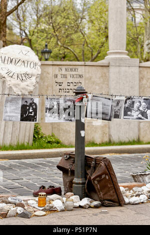 Das lebendige Gedächtnis ist der Reliquien des Menschen während des Regimes der Miklós Horthy's getötet wurden. Es ist in der Szabadság Platz, Budapest, Ungarn. Stockfoto