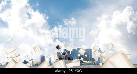 Fleißig, um erfolgreicher Geschäftsmann zu werden. Stockfoto