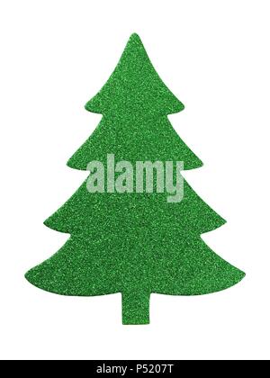 Grüner Weihnachtsbaum auf weißem Hintergrund Stockfoto