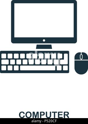 DevicesComputer Symbol. Line Style Icon Design. UI. Abbildung: Symbol des Computers. Piktogramm isoliert auf Weiss. Fertig in web design, Anwendungen, Software, Druck verwenden. Stock Vektor