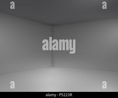 Leere zimmer Ecke. Realistische Vector Illustration. 3D-Modellerstellung Stock Vektor