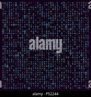 Zusammenfassung Hintergrund mit Zeichen. Design Element für Abbildung über die Codierung oder Programmierung. Stock Vektor