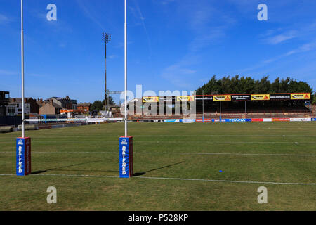 Wakefield, Großbritannien. 24. Juni 2018. Mobile Rakete Stadion, Wakefield, England; Betfred Super League, Wakefield Trinity v Widnes Vikings; Quelle: News Images/Alamy leben Nachrichten Stockfoto