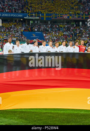 Deutschland - Schweden, Fußball, Sotschi, 23. Juni 2018 Teamphoto: Manuel Neuer, DFB 1 Das 1:0 fiel, Sebastian Rudy, DFB 19 Antonio Rüdiger, DFB 16 Toni Kroos, DFB 8 Jonas HECTOR, DFB 3 Jerome BOATENG, Nr. 17 DFB Joshua KIMMICH, DFB 18 Marco Reus, 11 DFB Julian Draxler, DFB 7 Thomas Mueller, DFB 13 Timo WERNER, DFB 9 Deutschland - Schweden 2-1 FIFA WM 2018 Russland, Gruppe F, Saison 2018/2019, 23. Juni 2018 Fisht Olympiastadion in Sotchi, Russland. © Peter Schatz/Alamy leben Nachrichten Stockfoto