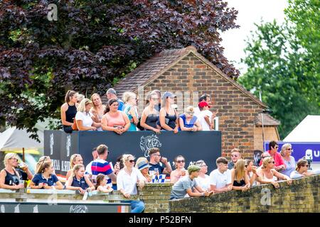 West Sussex, UK. 23. Juni 2018. Zuschauer. Bh. der Britischen Speed Derby. CSI 4* Al Shira'aa Hickstead Derby treffen. Springen. Der All England Parcours. Hickstead. West Sussex. UK. Tag 4. 23.06.2018. Credit: Sport in Bildern/Alamy leben Nachrichten Stockfoto