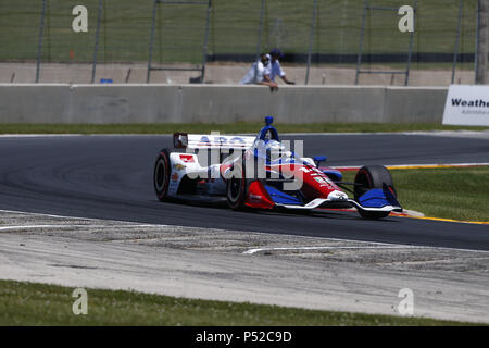 Juni 24, 2018 - Elkhart Lake, Wisconsin, Vereinigte Staaten von Amerika - Tony Kanaan (14) von Brasilien Schlachten für Position während des KOHLER Grand Prix auf Road America in Elkhart Lake, Wisconsin. (Bild: © Justin R. Noe Asp Inc/ASP über ZUMA Draht) Stockfoto