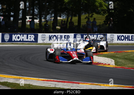 Juni 24, 2018 - Elkhart Lake, Wisconsin, Vereinigte Staaten von Amerika - Tony Kanaan (14) von Brasilien Schlachten für Position während des KOHLER Grand Prix auf Road America in Elkhart Lake, Wisconsin. (Bild: © Justin R. Noe Asp Inc/ASP über ZUMA Draht) Stockfoto