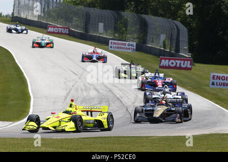 Juni 24, 2018 - Elkhart Lake, Wisconsin, Vereinigte Staaten von Amerika - SIMON PAGENAUD (22) von Frankreich Schlachten für Position während des KOHLER Grand Prix auf Road America in Elkhart Lake, Wisconsin. (Bild: © Justin R. Noe Asp Inc/ASP über ZUMA Draht) Stockfoto