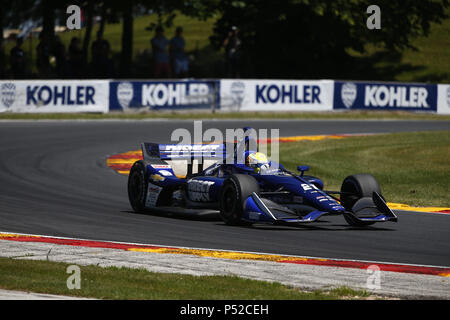 Juni 24, 2018 - Elkhart Lake, Wisconsin, Vereinigte Staaten von Amerika - SPENCER PIGOT (21) der Vereinigten Staat Schlachten für Position während des KOHLER Grand Prix auf Road America in Elkhart Lake, Wisconsin. (Bild: © Justin R. Noe Asp Inc/ASP über ZUMA Draht) Stockfoto