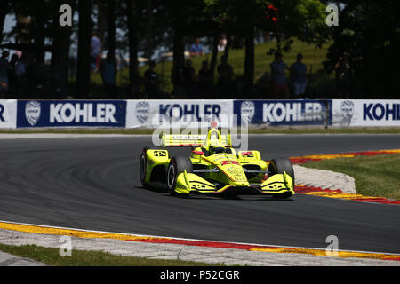 Juni 24, 2018 - Elkhart Lake, Wisconsin, Vereinigte Staaten von Amerika - SIMON PAGENAUD (22) von Frankreich Schlachten für Position während des KOHLER Grand Prix auf Road America in Elkhart Lake, Wisconsin. (Bild: © Justin R. Noe Asp Inc/ASP über ZUMA Draht) Stockfoto