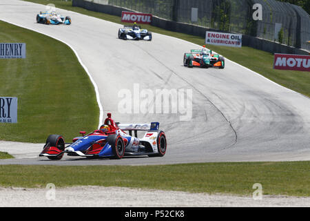 Juni 24, 2018 - Elkhart Lake, Wisconsin, Vereinigte Staaten von Amerika - MATHEUS LEIST (4) von Brasilien Schlachten für Position während des KOHLER Grand Prix auf Road America in Elkhart Lake, Wisconsin. (Bild: © Justin R. Noe Asp Inc/ASP über ZUMA Draht) Stockfoto