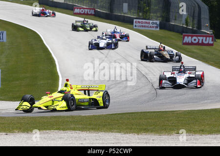 Juni 24, 2018 - Elkhart Lake, Wisconsin, Vereinigte Staaten von Amerika - SIMON PAGENAUD (22) von Frankreich Schlachten für Position während des KOHLER Grand Prix auf Road America in Elkhart Lake, Wisconsin. (Bild: © Justin R. Noe Asp Inc/ASP über ZUMA Draht) Stockfoto