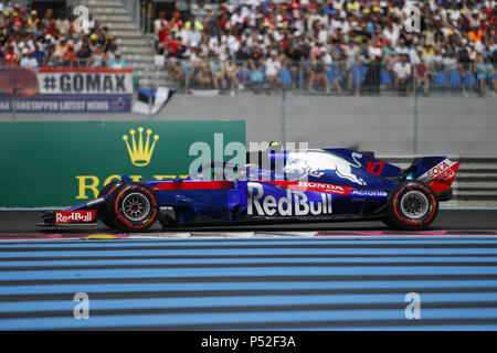 Le Beausset, Frankreich. 24. Juni, 2018. PIERRE GASLY der Scuderia Toro Rosso Honda während der 2018 FIA Formel 1 Grand Prix von Frankreich am Circuit Paul Ricard bei Le Castellet, Frankreich. Credit: James Gasperotti/ZUMA Draht/Alamy leben Nachrichten Stockfoto