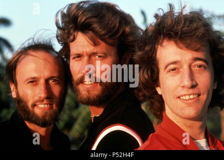 Barry, Robin und Maurice Gibb, die Bee Gees. Stockfoto