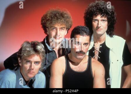 Britische Rockband Queen (Freddie Mercury, Brian May, John Deacon und Robert Taylor). Stockfoto