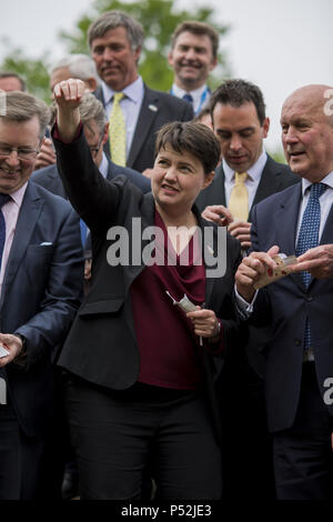 Der Schottischen Konservativen besucht einen Fotoauftrag Mohn zu Pflanzen, ein Garten der Erinnerung an diejenigen, die im Kampf gestorben sind, zu erstellen. Mit: Ruth Davidson Wo: Edinburgh, Großbritannien Wann: 24. Mai 2018 Credit: Euan Kirsche / WANN Stockfoto