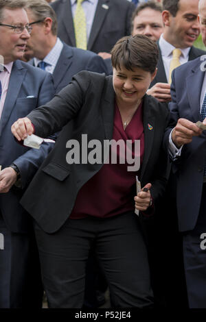 Der Schottischen Konservativen besucht einen Fotoauftrag Mohn zu Pflanzen, ein Garten der Erinnerung an diejenigen, die im Kampf gestorben sind, zu erstellen. Mit: Ruth Davidson Wo: Edinburgh, Großbritannien Wann: 24. Mai 2018 Credit: Euan Kirsche / WANN Stockfoto