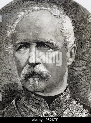 Patrice de MacMahon, 1. Herzog von Magenta (1808-1893). Französischer General und Politiker mit der Auszeichnung Marschall von Frankreich. 3. Präsident von Frankreich (1873-1875). Porträt. Kupferstich, 19. Jahrhundert. Stockfoto