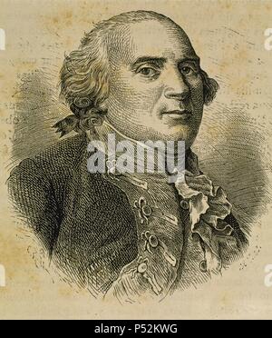 Friedrich Wilhelm II. (1744-1797). König von Preußen. Porträt. Gravur. des 19. Jahrhunderts. Stockfoto