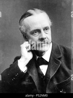 Arthur James Balfour, 1 Graf von Balfour, (vom 25. Juli 1848 - 19. März 1930) war ein britischer Staatsmann der Konservativen Partei, der als Premierminister des Vereinigten Königreichs von 1902 bis 1905 gedient. Als Außenminister von 1916 bis 1919, er gab die Balfour Erklärung im November 1917 im Namen des Kabinetts. Stockfoto