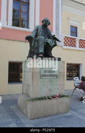 Ukraine. Die autonome Republik Krim. Feodossija. Ivan Aivazovsky (1817-1900). Russische Maler. Die Statue. Stockfoto