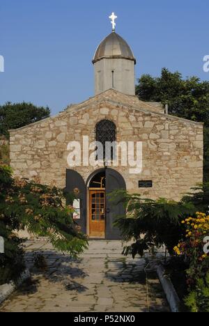 Ukraine. Die autonome Republik Krim. Feodossija. St. Johannes der Täufer armenische Kirche. 14. Jahrhundert. Von außen. Stockfoto