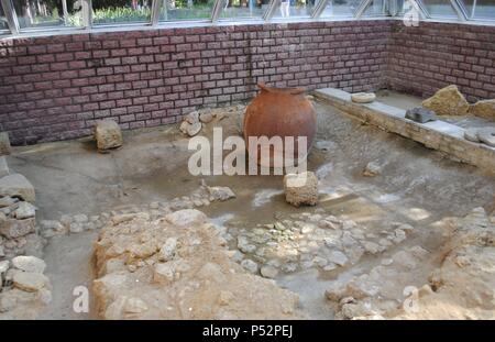 Ukraine. Die autonome Republik Krim. Jevpatoria. Griechische Ruinen der antiken Stadt, die um 500 v. Chr. von den Griechen gegründet. Detail. Stockfoto