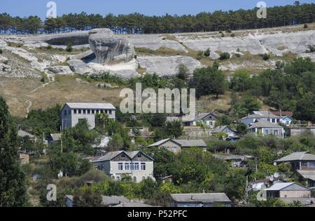 Ukraine. Die autonome Republik Krim. Landschaft in der Nähe von Bachtschissarai. Stockfoto