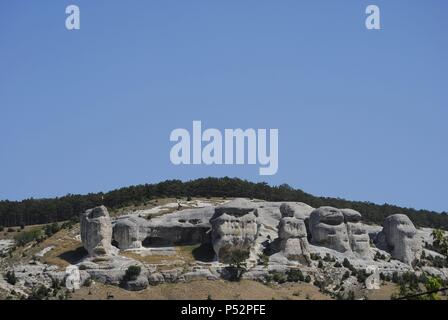 Ukraine. Die autonome Republik Krim. Landschaft in der Nähe von Bachtschissarai. Stockfoto