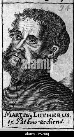 RETRATO DE MARTIN LUTERO (1483/1546) - FUNDADOR DE LA IGLESIA PROTESTANTE (KONJ Nr. 170502). Lage: Biblioteca Nacional - COLECCION, MADRID, SPANIEN. Stockfoto