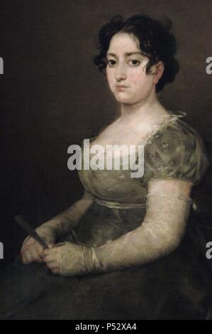 Francisco Goya (1746-1828). Spanischer Maler. Romantik. Junge Frau mit einem Ventilator. 1803-1807. Museum des Louvre. Paris. Frankreich. Stockfoto