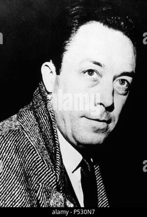 Albert Camus (1913-1960) französische Romancier, Essayist und Dramatiker. Stockfoto