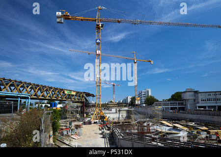 Berlin, Deutschland - Baustelle der Autobahn A100 an der Grenzallee in Berlin-neukölln. Stockfoto