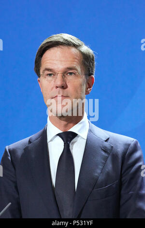 Berlin, Deutschland - der Premierminister der Niederlande Mark Rutte. Stockfoto