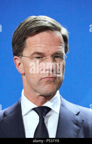 Berlin, Deutschland - der Premierminister der Niederlande Mark Rutte. Stockfoto