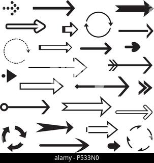 Satz von schwarzen Pfeilen. Vector Illustration. Stock Vektor