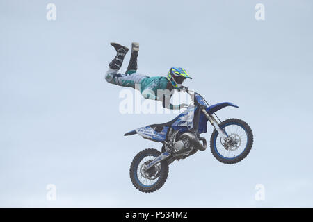 Freestyle Motocross Stunt Stockfoto