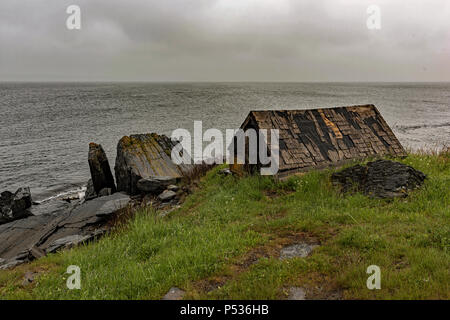 Fisherman's Hütten entlang der alten blauen Felsen Straße, Lunenburg, Nova Scotia, Kanada. Stockfoto