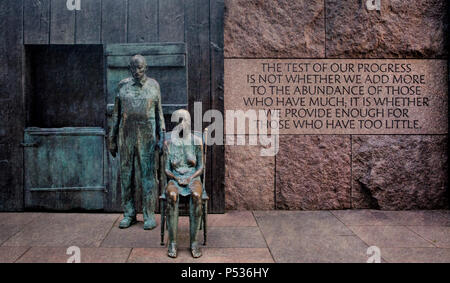 Die Ländlichen Paar culpture von George Segal, Teil der FDR Memorial, Washington, DC, USA Stockfoto