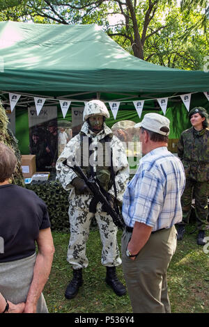 Finnische Streitkräfte Soldat in der Tarnung, Lappeenranta Finnland Stockfoto