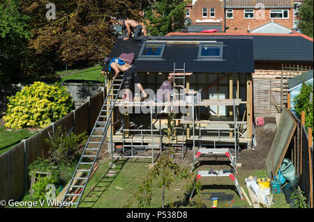 Bauherren ein großer in einem Gartenhaus Stockfoto