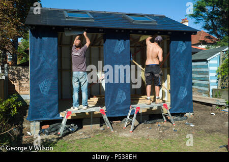 Bauherren ein großer in einem Gartenhaus Stockfoto