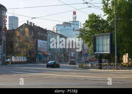 Belgrad, Serbien - Mai 03, 2018: Morgen Verkehr auf Karadordeva Straße. Stockfoto